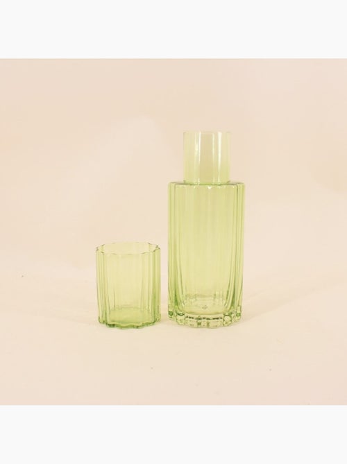 Carafe en verre coloré avec verre assorti - Kiabi