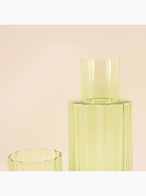 Carafe en verre coloré avec verre assorti - Kiabi