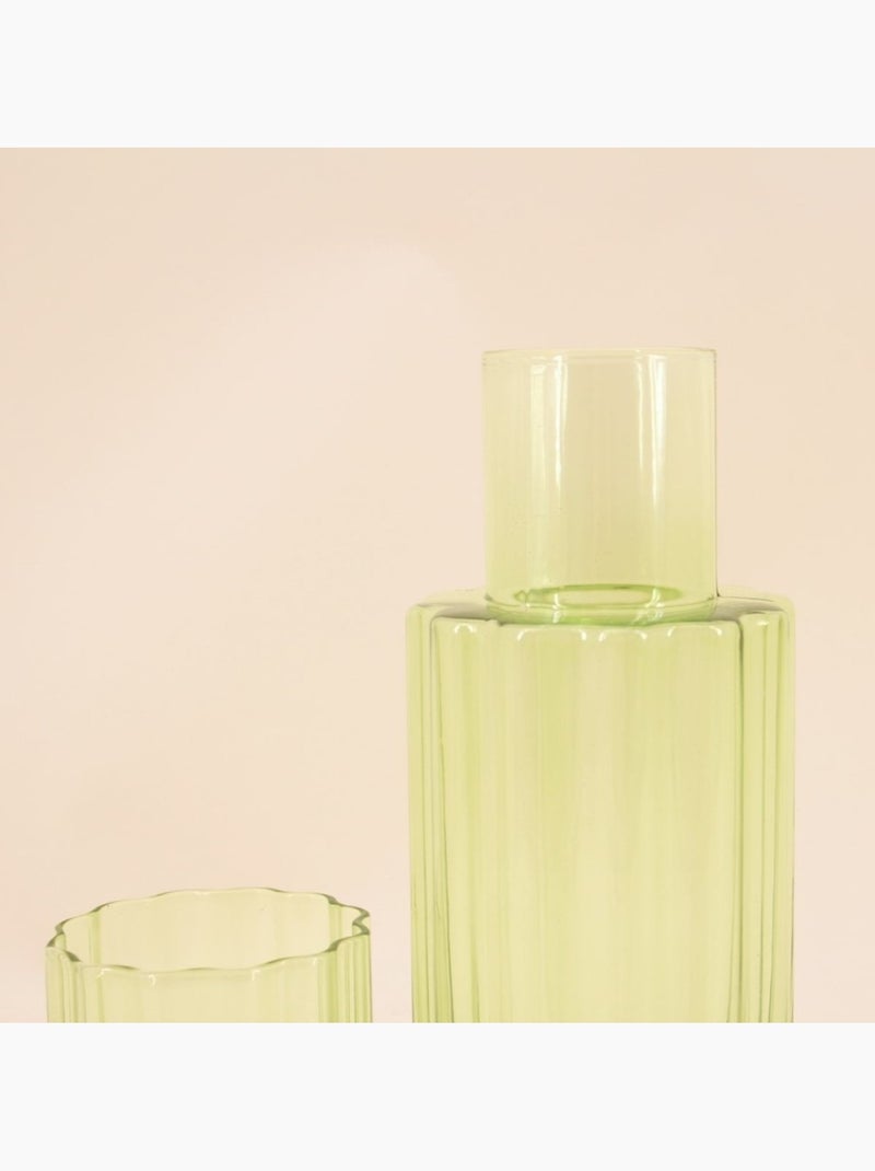 Carafe en verre coloré avec verre assorti Vert - Kiabi