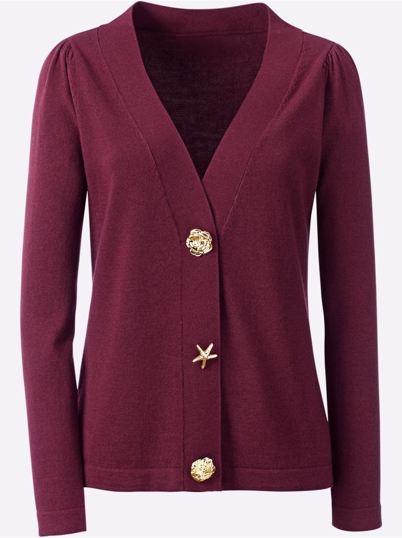 Cardigan 30% Laine - Taille Standard - Helline Bordeaux - Kiabi
