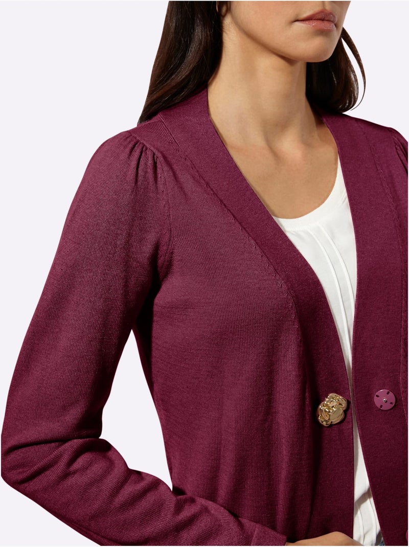 Cardigan 30% Laine - Taille Standard - Helline Bordeaux - Kiabi