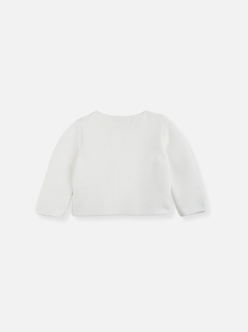Cardigan 4 Boutons Coton Bio Ecru - Kiabi