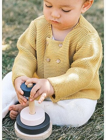 Cardigan 4 Boutons Coton Bio