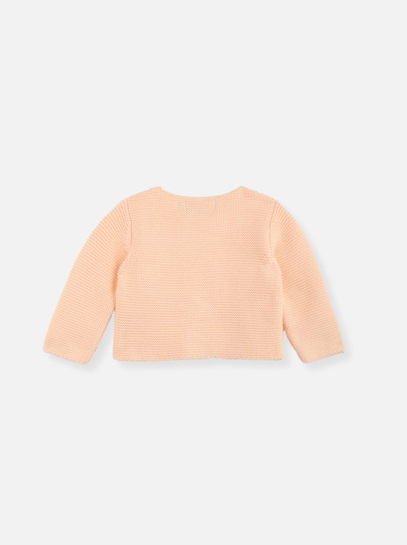 Cardigan 4 Boutons Coton Bio Rose saumon - Kiabi