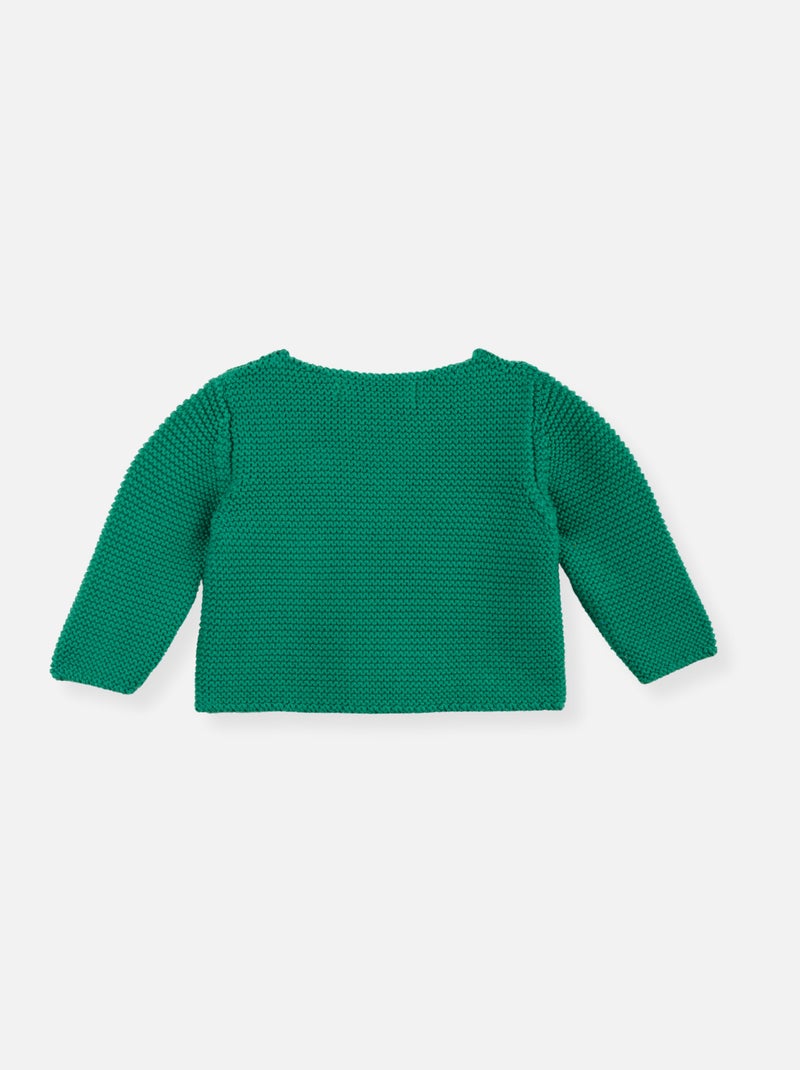 Cardigan 4 Boutons Coton Bio Vert - Kiabi