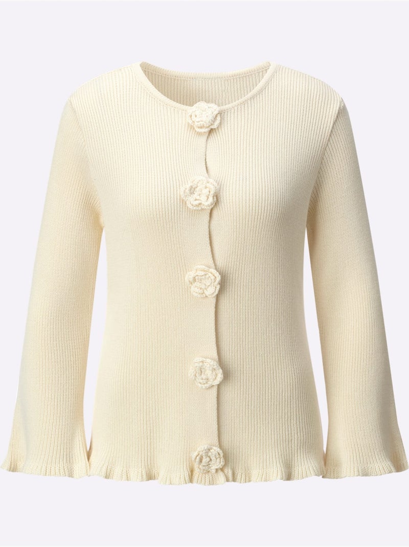 Cardigan 42% Viscose - Taille Standard - Helline Ivoire - Kiabi