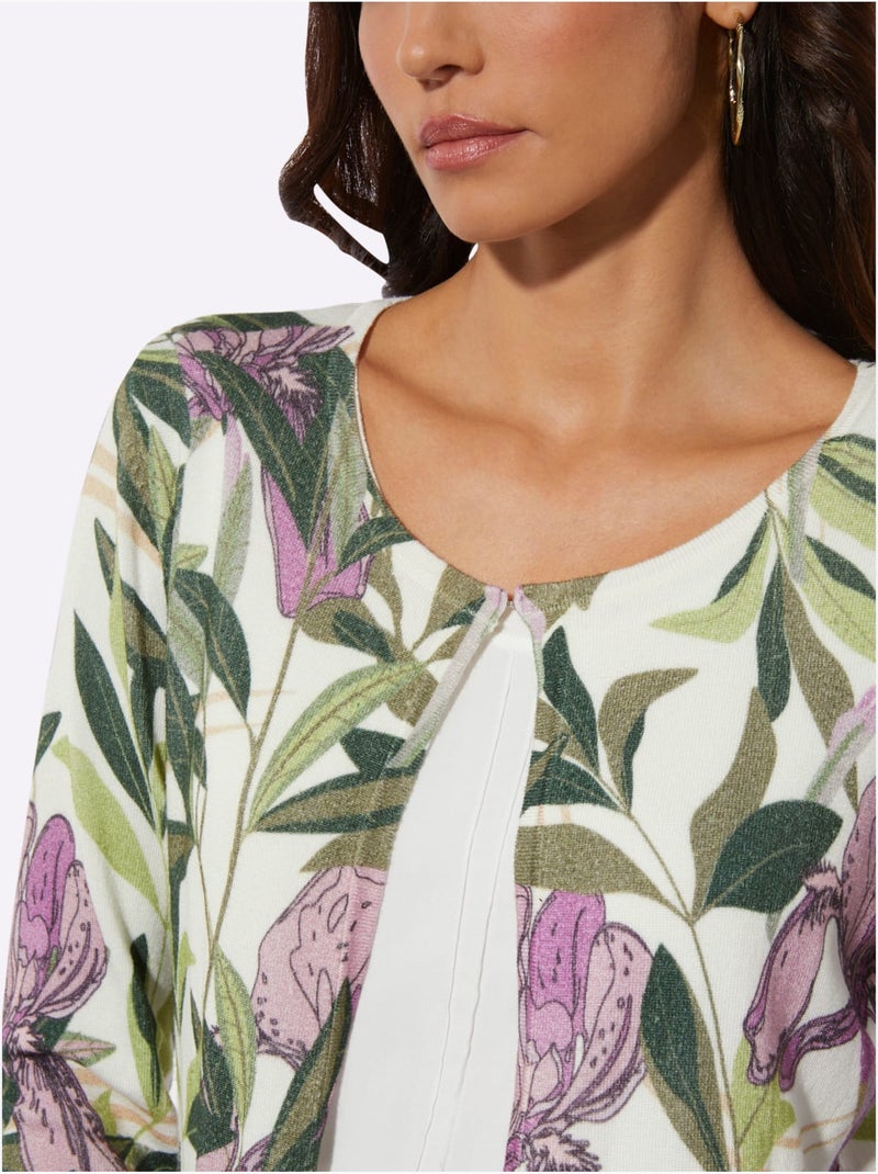 Cardigan 42% Viscose (ecovero) - Taille Standard - Helline Beige/Vert - Kiabi