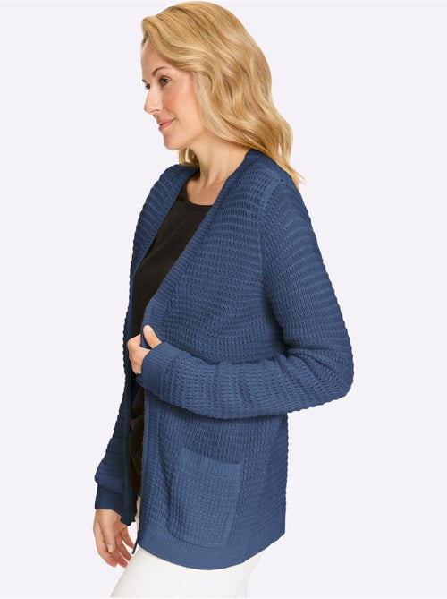Cardigan à col V avec glissière et poches plaquées - Taille standard - Moda Vilona - Kiabi Cardigan à col V avec glissière et poches plaquées - Taille standard - Moda Vilona - Kiabi