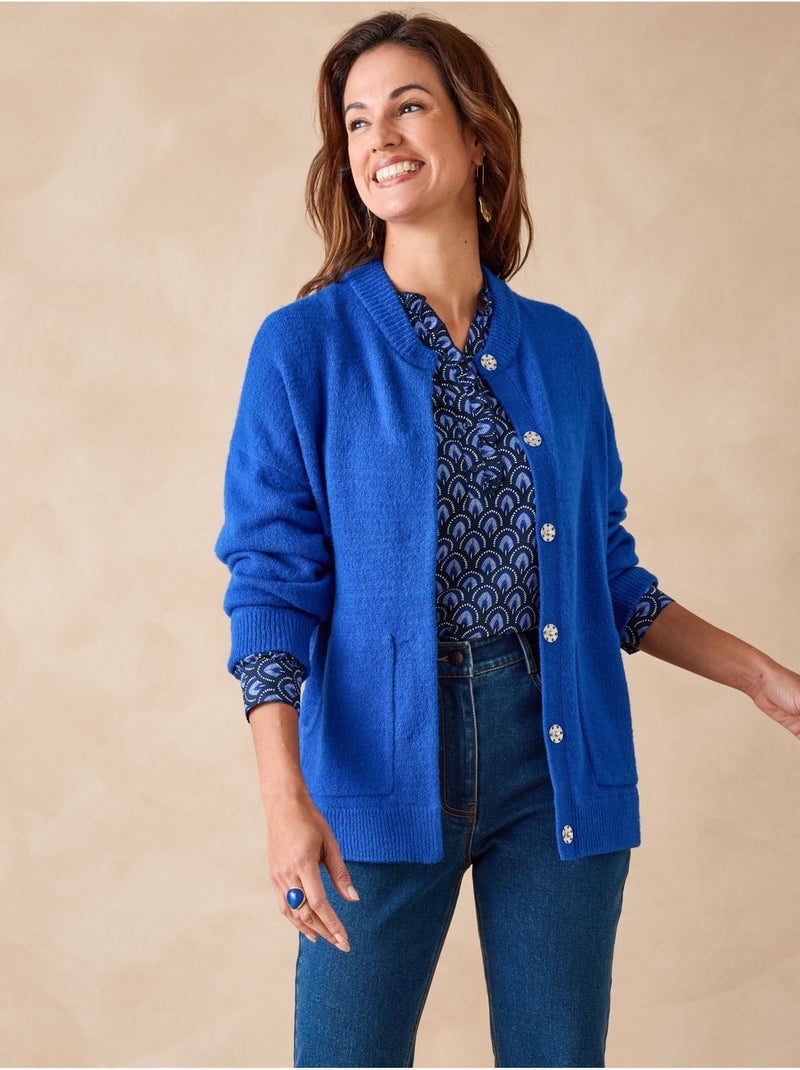 Cardigan à pressions - DAXON Bleu électrique - Kiabi