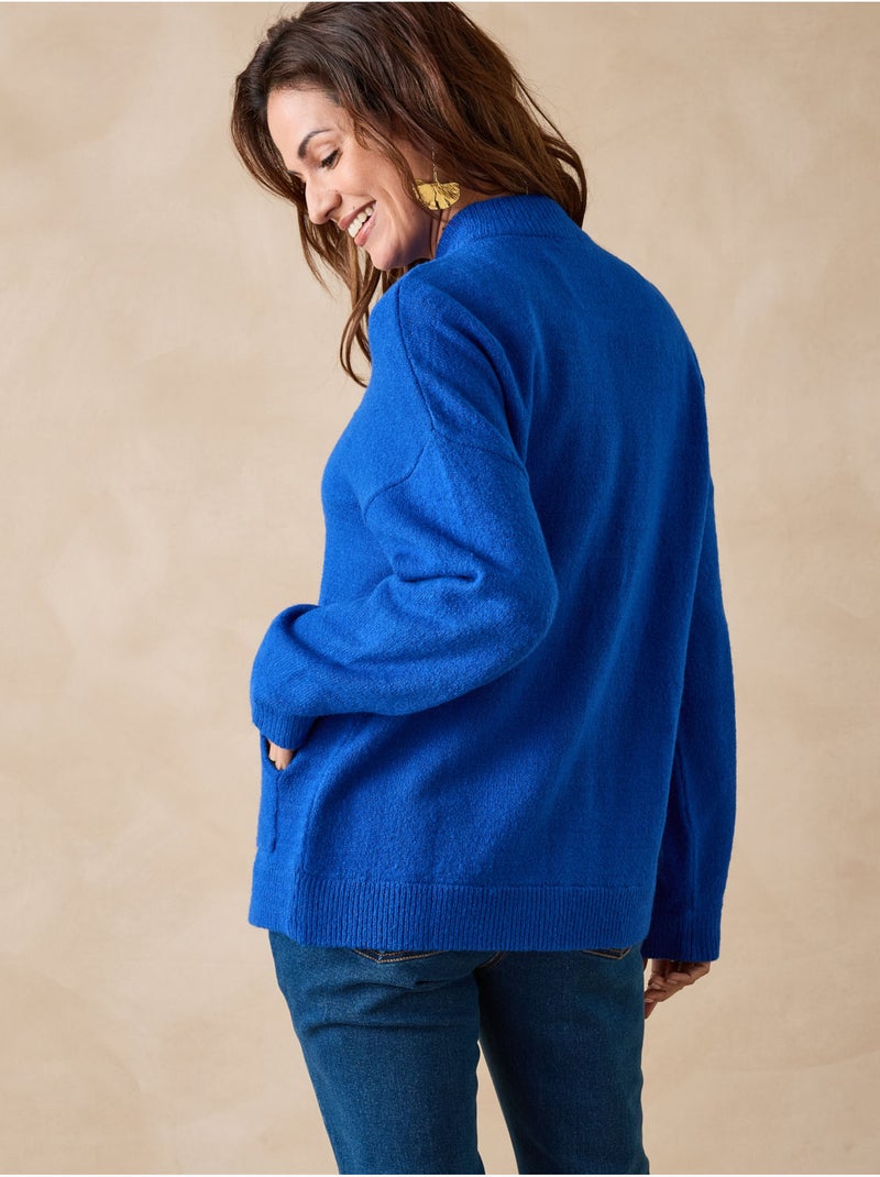 Cardigan à pressions - DAXON Bleu électrique - Kiabi