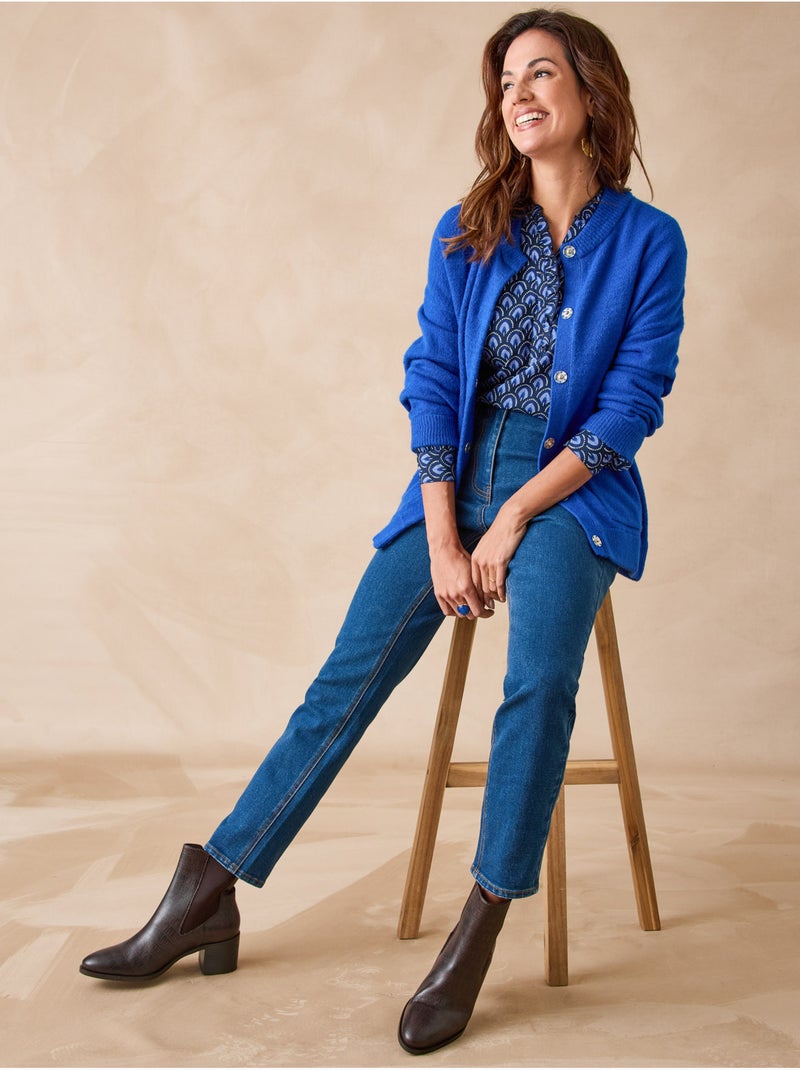 Cardigan à pressions - DAXON Bleu électrique - Kiabi