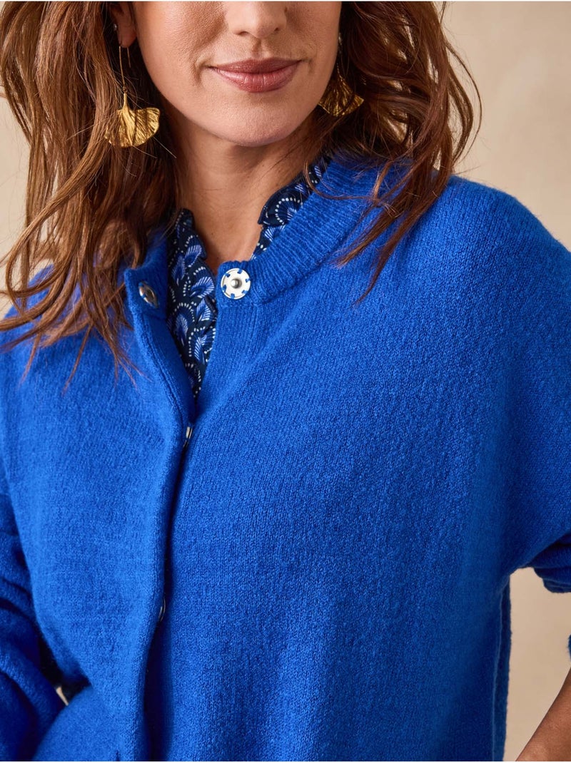 Cardigan à pressions - DAXON Bleu électrique - Kiabi