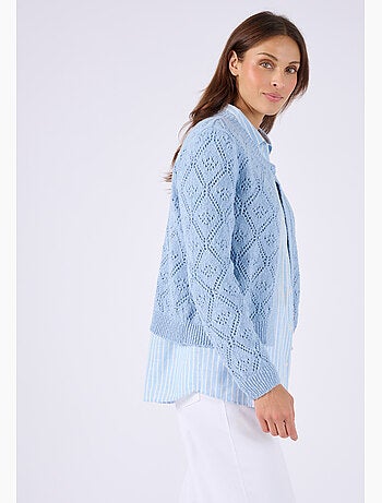 Cardigan ajouré fil ruban - Damart