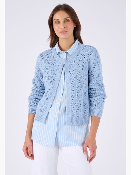 Cardigan ajouré fil ruban - Damart - Kiabi