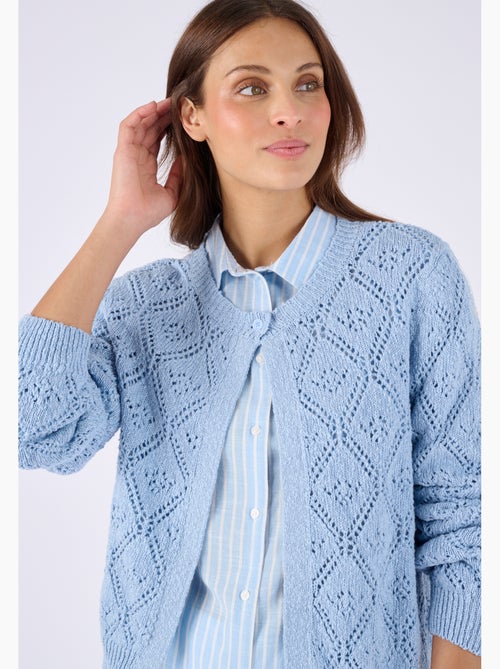 Cardigan ajouré fil ruban - Damart - Kiabi
