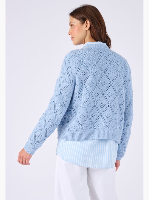Cardigan ajouré fil ruban - Damart - Kiabi