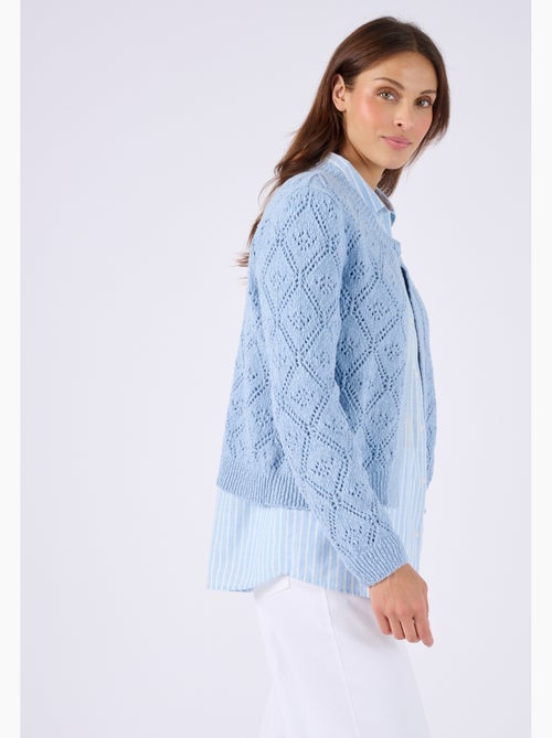 Cardigan ajouré fil ruban - Damart - Kiabi