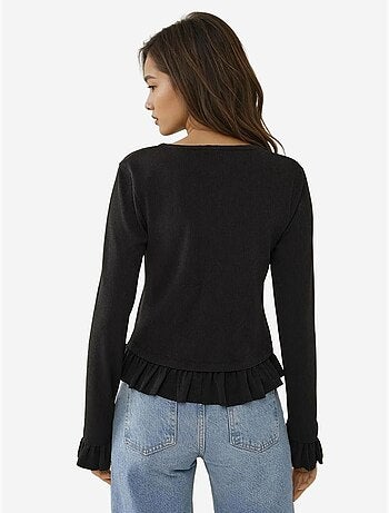 Cardigan ajusté en maille à col ras du cou hiccup