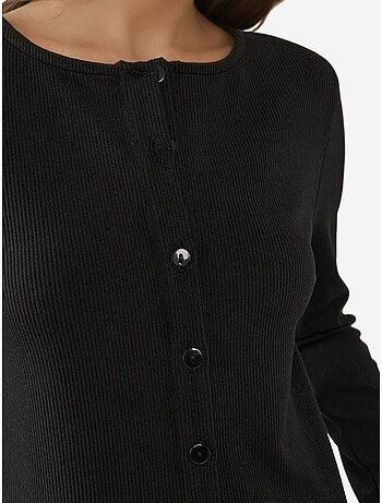 Cardigan ajusté en maille à col ras du cou hiccup