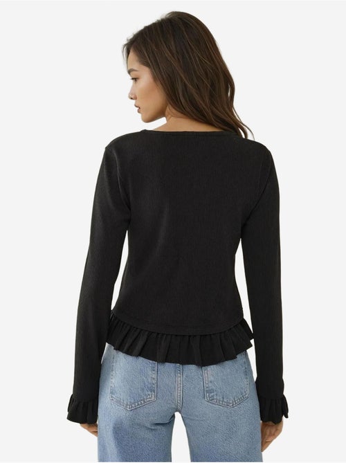 Cardigan ajusté en maille à col ras du cou - Kiabi