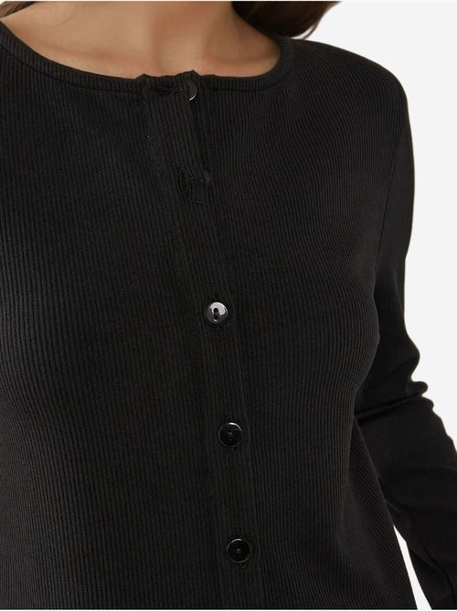 Cardigan ajusté en maille à col ras du cou - Kiabi
