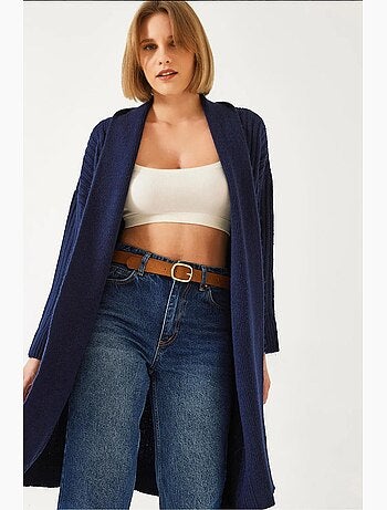Cardigan ample en maille côtelée lucci