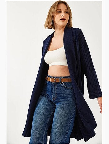 Cardigan ample en maille côtelée lucci