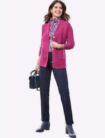 Cardigan Aspect Côtelé Mode - Taille Standard - Moda Vilona