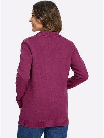 Cardigan Aspect Côtelé Mode - Taille Standard - Moda Vilona