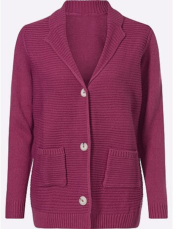Cardigan Aspect Côtelé Mode - Taille Standard - Moda Vilona