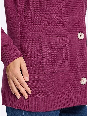 Cardigan Aspect Côtelé Mode - Taille Standard - Moda Vilona