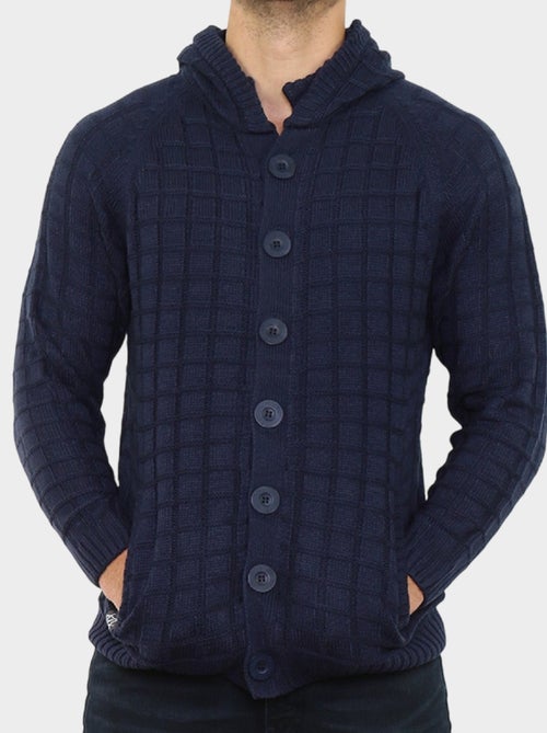 Cardigan avec capuche en maille - Kiabi