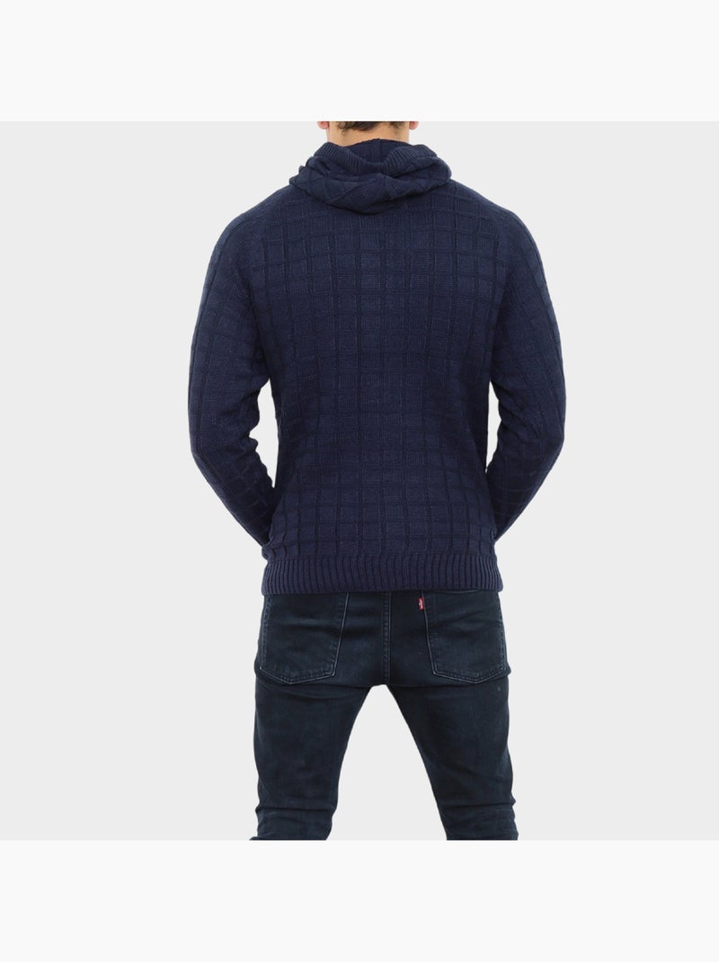 Cardigan avec capuche en maille Bleu marine - Kiabi
