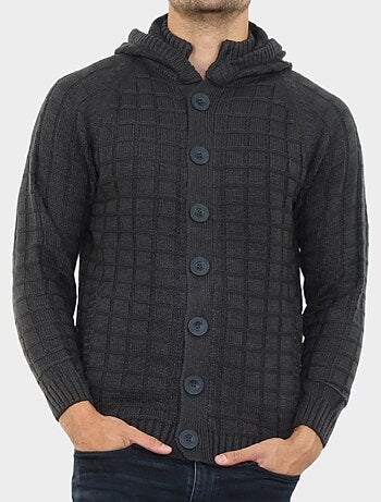 Cardigan avec capuche en maille