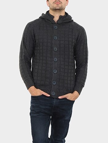 Cardigan avec capuche en maille