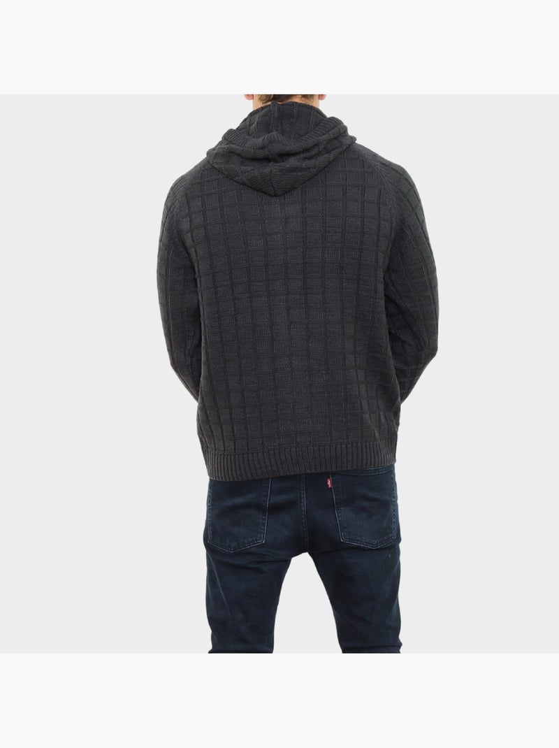 Cardigan avec capuche en maille Gris - Kiabi