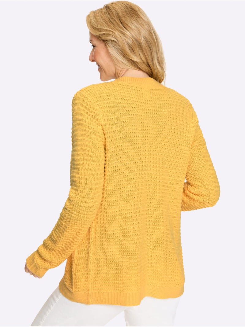 Cardigan Avec Poches - Taille Standard - Moda Vilona Jaune - Kiabi