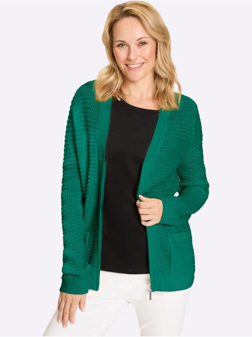 Cardigan avec poches et encolure V à finitions côtelées - Taille standard - Moda Vilona - Kiabi Cardigan avec poches et encolure V à finitions côtelées - Taille standard - Moda Vilona - Kiabi