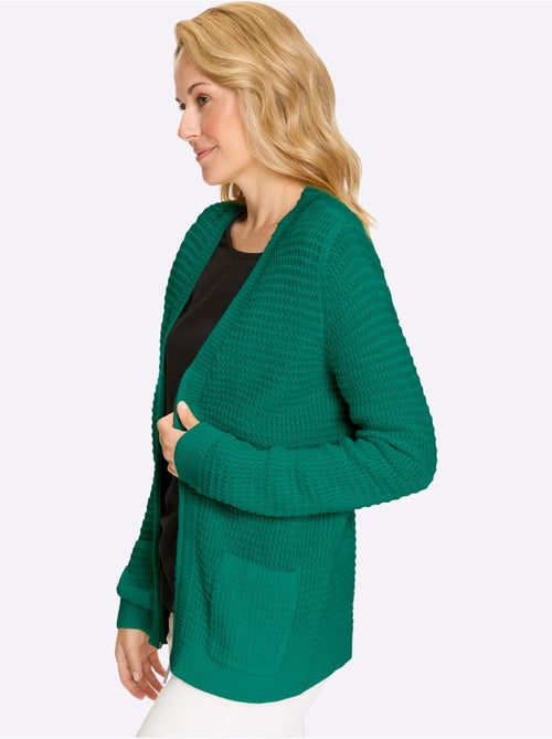 Cardigan avec poches et encolure V à finitions côtelées - Taille standard - Moda Vilona - Kiabi Cardigan avec poches et encolure V à finitions côtelées - Taille standard - Moda Vilona - Kiabi