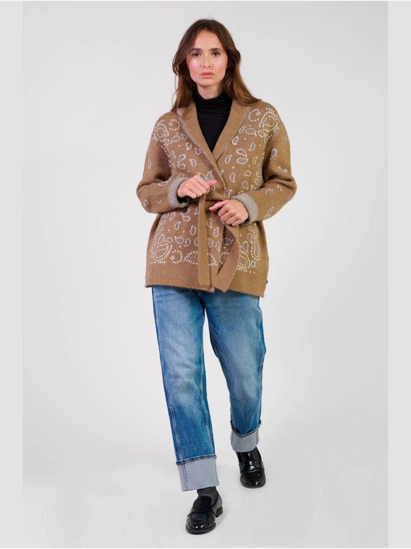 Cardigan bao 'le temps des cerises' Marron - Kiabi