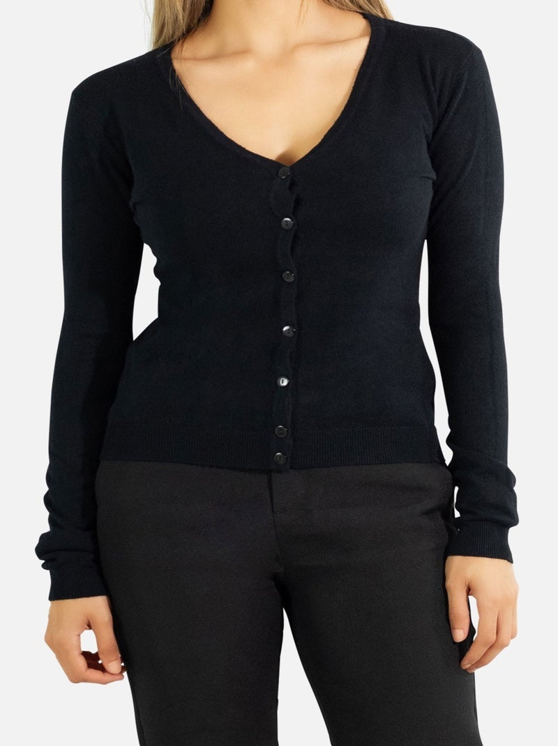 Cardigan basique Kebello Noir Noir - Kiabi