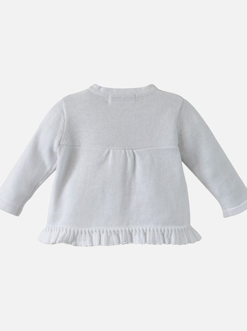 CARDIGAN BEBE TRICOT ELVIRA BLANC - Kiabi