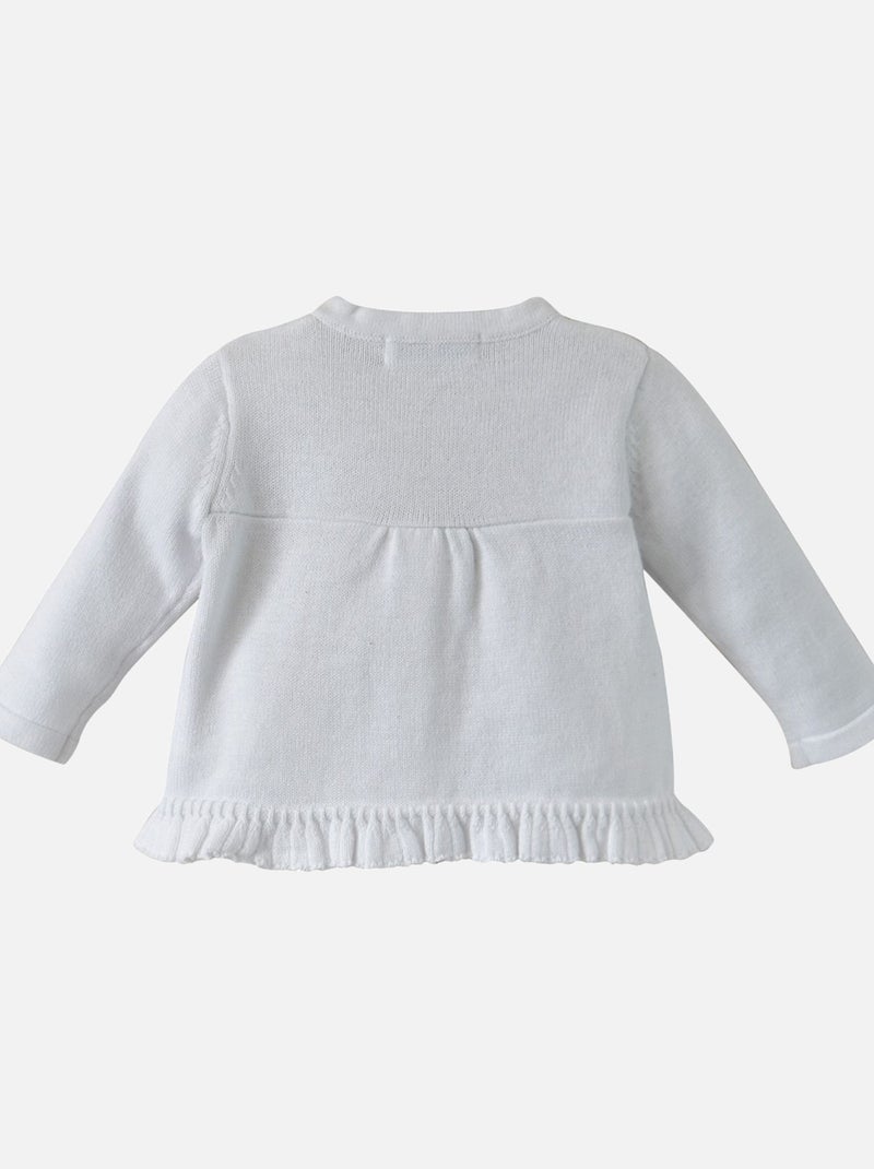 CARDIGAN BEBE TRICOT ELVIRA BLANC Blanc - Kiabi