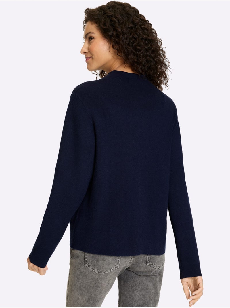 Cardigan Belle Qualité Interlock - Taille Standard - Helline Bleu marine - Kiabi