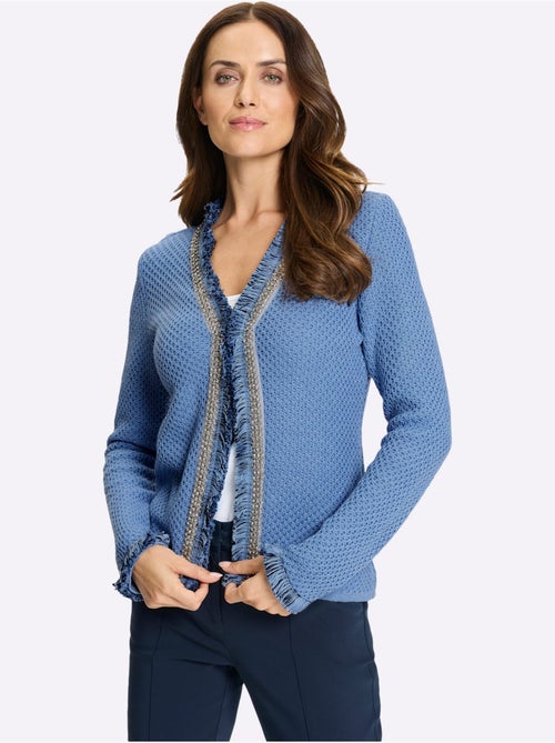 Cardigan Bordure Ornée De Petites Pierres Brillantes Fantaisie - Taille Standard - helline - Kiabi