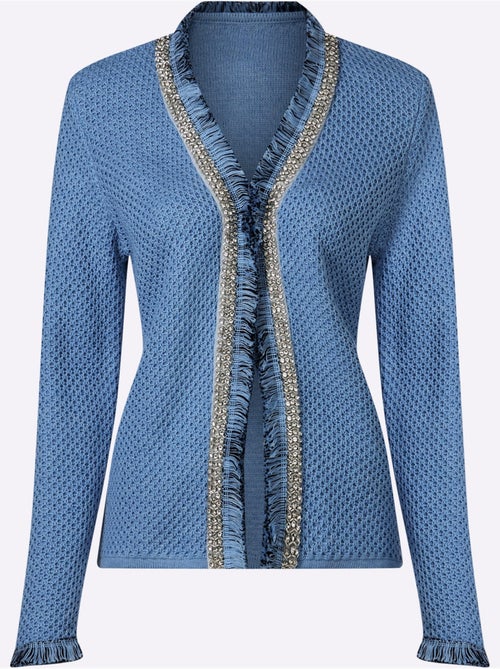 Cardigan Bordure Ornée De Petites Pierres Brillantes Fantaisie - Taille Standard - helline - Kiabi