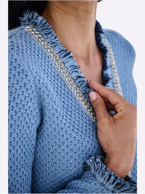 Cardigan Bordure Ornée De Petites Pierres Brillantes Fantaisie - Taille Standard - helline - Kiabi
