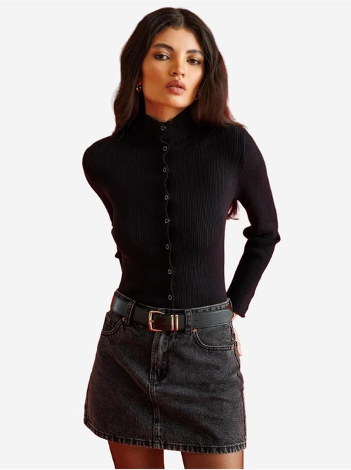 Cardigan boutonné à col cheminée mixray - Kiabi