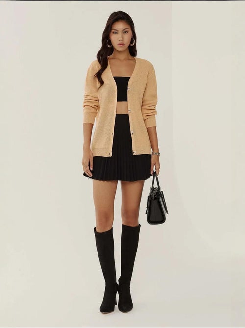 Cardigan boutonné à col en V - Kiabi