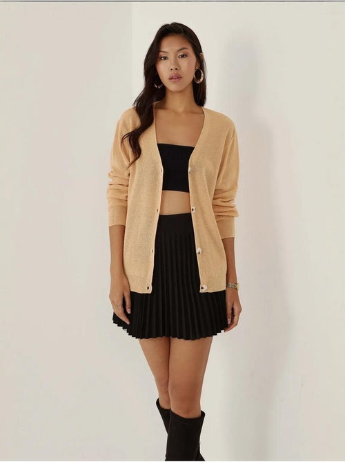 Cardigan boutonné à col en V - Kiabi
